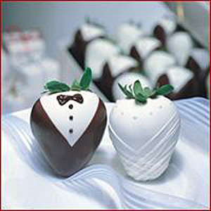 Bride and Groom Chocolate-Covered Strawberries